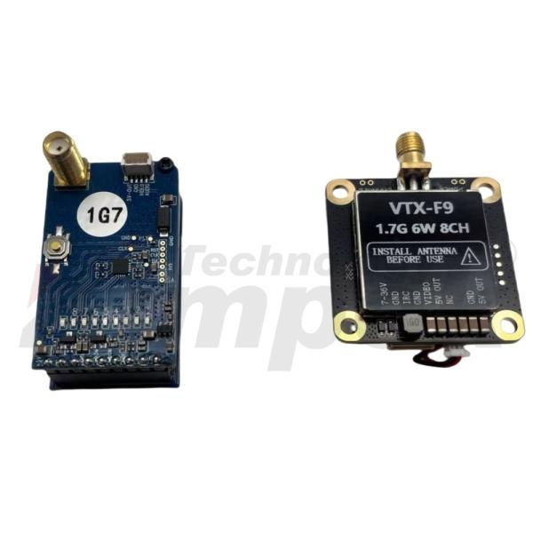 1.7GHz 6W Drone Video Transmitter and Receiver Kit High Power FPV Transmission