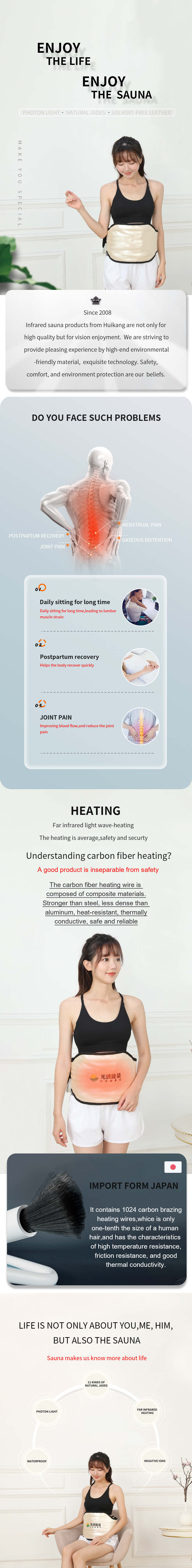 Photon Lights And Tourmaline Far Infrared Heating Belt 80 Watt