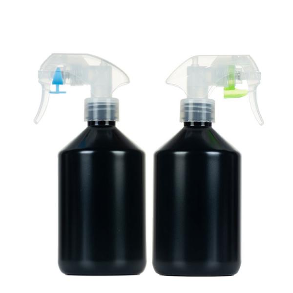 Plastic 500ml Black Trigger Sprayer Bottles With Transparent Pistol Grip Spray