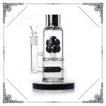 Grace Straight Tube Glass Smoking Water Pipe With Black Inline Perc Bongs 13‘’