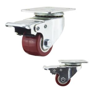 Wholesale 40mm 110lbs Plate Swivel Double Brake Light Duty Casters from china suppliers