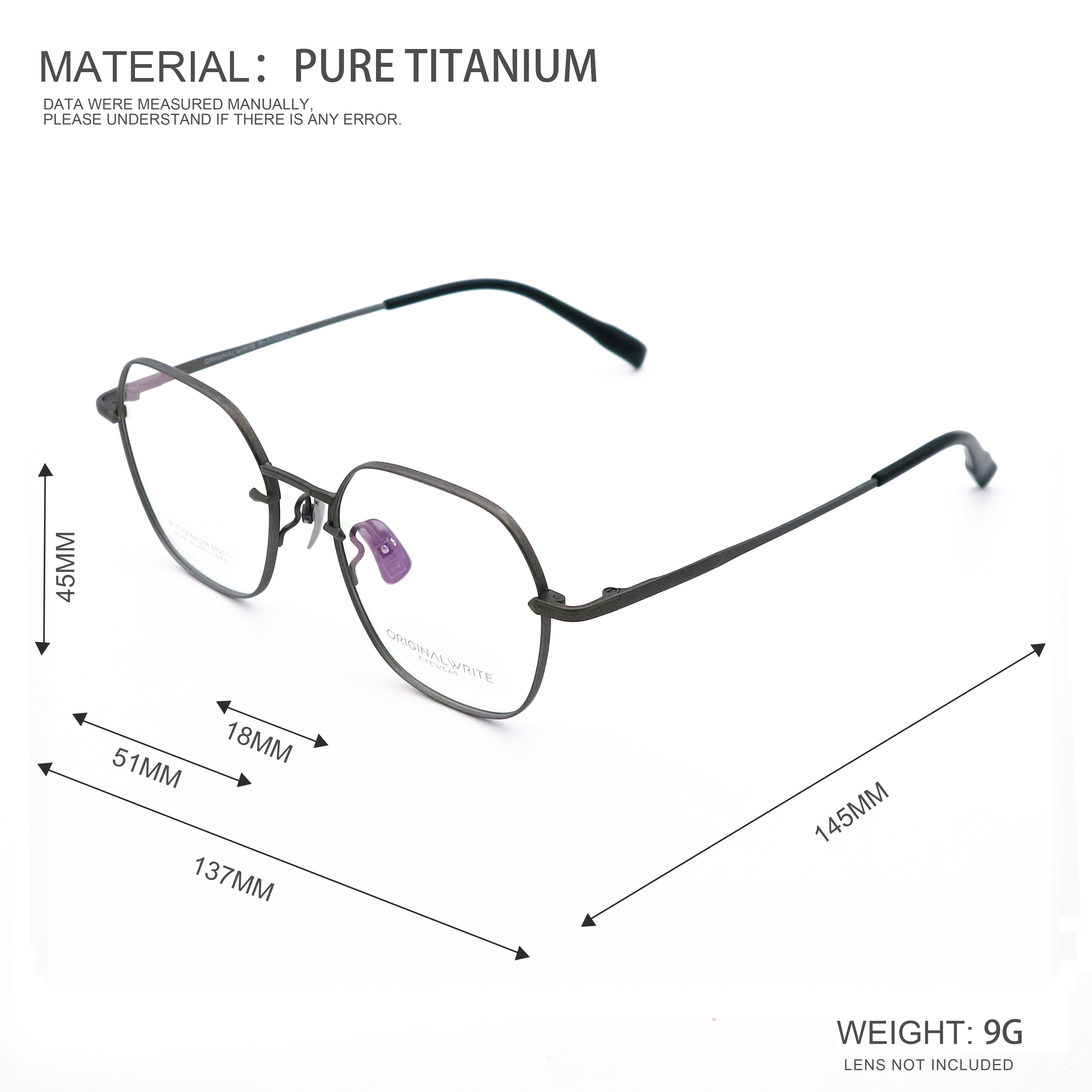 Thin Safety Glasses Lightweight Comfortable Pure Titanium Optical Frame