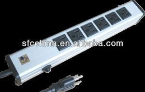 Wholesale SFC306-612B aluminium alloy UL approved American 6-outlet power strip, with 15A curcuit breaker from china suppliers
