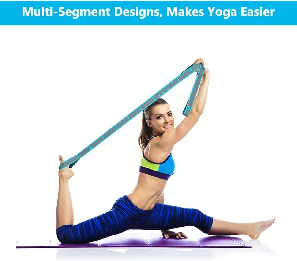 Stretch Strap, Elastic Yoga Stretching Strap, Multi-Loop Physical Therapy, Pilates, Yoga, Dance & Gymnastics Exercis