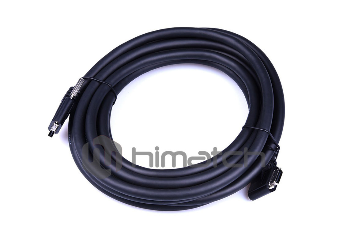 Left Angle SDR 26PIN to SDR 26PIN PoCL Camera Link Cable Assemblies With L Type 90 Degree SDR 26 Pin Male Connector