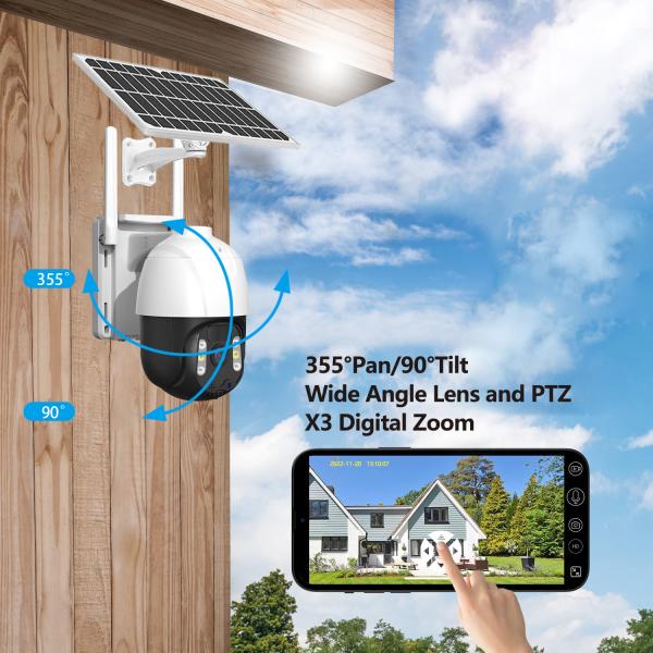 Two Way Audio 2MP Solar Floodlight Security Camera With X3 Digital Zoom