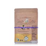 Zip lock kraft paper pouch bag, stand up kraft zipper bag for coconut milk