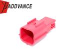 6 Pin Red Male Waterproof Automotive Electrical Connectors For Motorcycle OBD