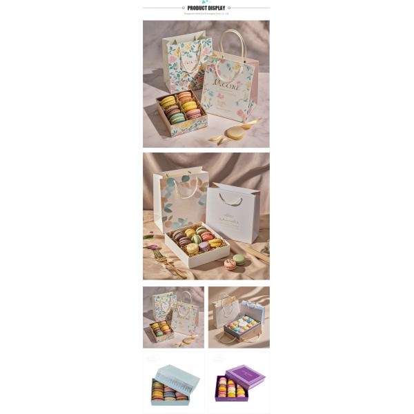 Free Design Custom Logo of high-end food grade macaron chocolate paper packaging box macaron cake gift box