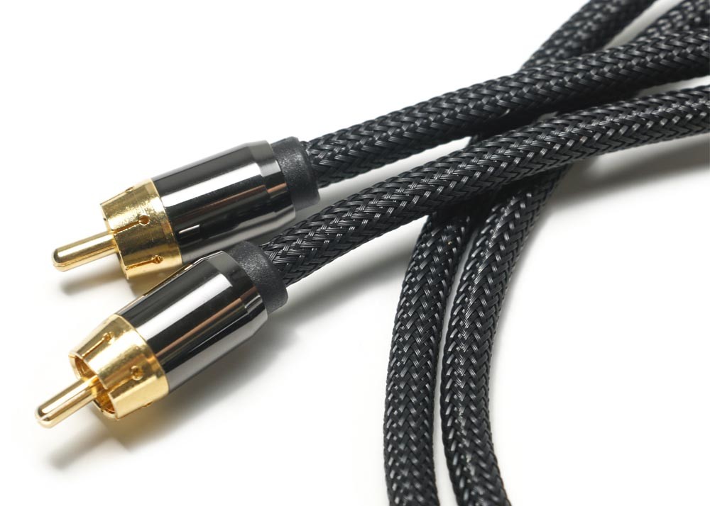 RCA Digital Audio Cable 3.5MM Knit nylon Rope Plated Aluminum Alloy Shell Golden Connector Premium Quality For Soundbar