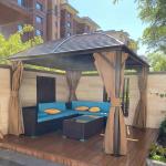 3x4m Aluminum Hardtop Gazebo Aluminum Frame Galvanized Steel Double Roof