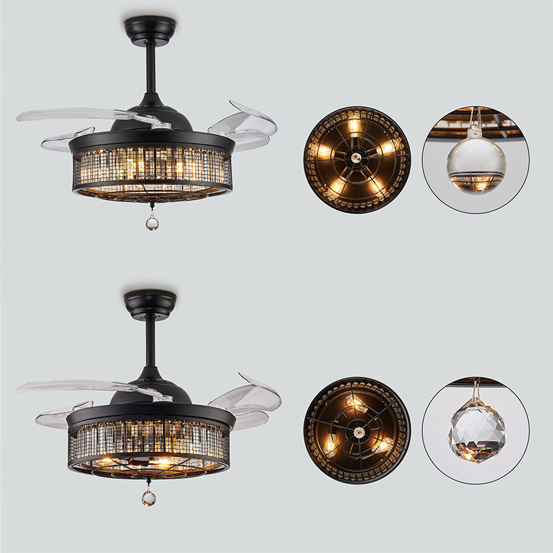 52 Inch Bedroom Comfortable High Quality Low Noise Ceiling Fan DC Motor With Light