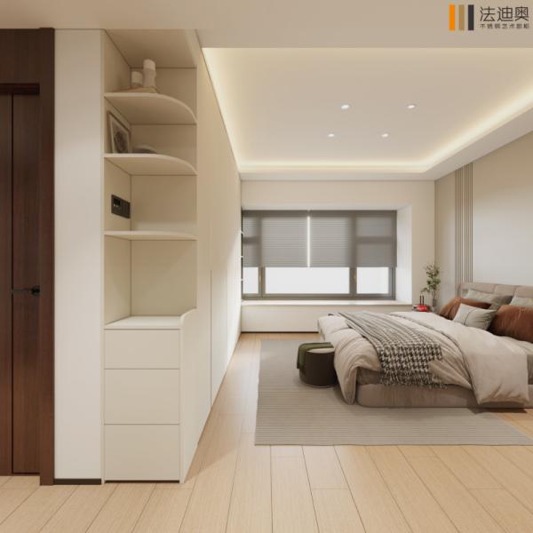 Elegant Beige Multi Functional L Shaped Fitted Wardrobes Corner Bedroom Wardrobe