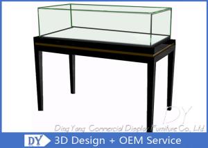 Wholesale OEM Simple Modern Wood Black Exhibition Plinths With Lights Fully Assembly from china suppliers