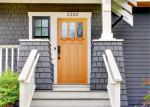 Exterior Solid Wood Doors , Double Open Grill Main Solid Wood Front Entry Doors