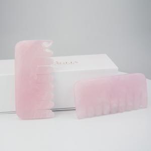 Wholesale Rose Quartz Jade Massaging Comb Firm Skin Guasha Comb from china suppliers