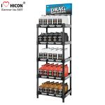 Floorstanding Metal 3 - Layer Car Lubricating Oil Display Rack For Automotive