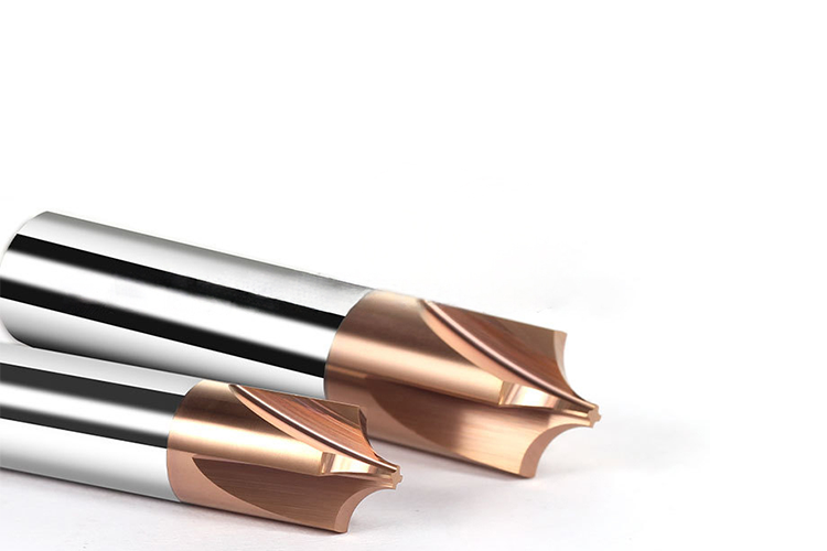 4-Flute Tungsten Carbide End Mill with 55-Degree Internal Radius and nACo4 Coating for CNC Machining