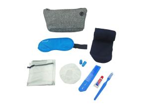 Wholesale Eight Contents Travel Set Airline Amenity Kits with Pouch / Eye Mask / Comb / Toothpaste from china suppliers