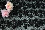 Chemical lace with Red/Pink /Orange Color + Embroidery 3 mm Sequin Lace Fabric