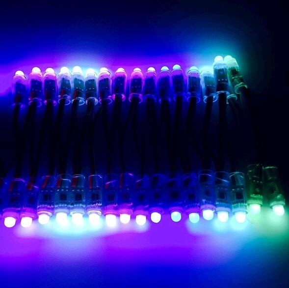 Quality 50pcs 12mm WS2811 IC Round LED Pixel Module Exposed Light RGB Color String for sale