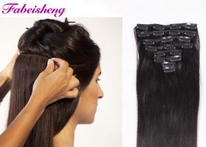 China Smooth Indian Full Head Human Hair Clip In Extensions No Tangle No Shedding on sale