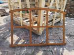 Stained Glass Antique Iron Window Arched Gothic Style H59xW88CM