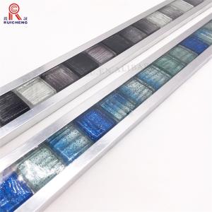 Wholesale Crystal Glass Listello Tile Trim 10mm , Mosaic Tile Edge Trim Anodizing from china suppliers