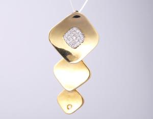 Wholesale 18k Gold Plating Geometric 925 Sterling Silver Unisex Pendant Cushion Pendant with Chain Elegant Collection from china suppliers