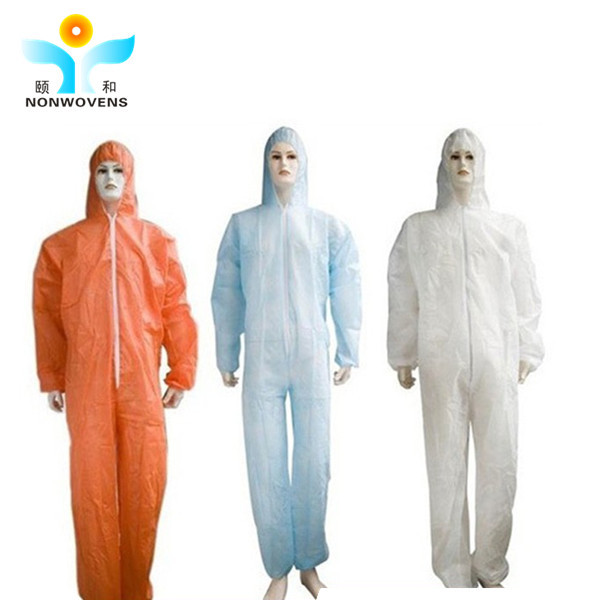 Non Woven Fabric Disposable Protective Wear Coverall 50gsm PP SMS Medical Use