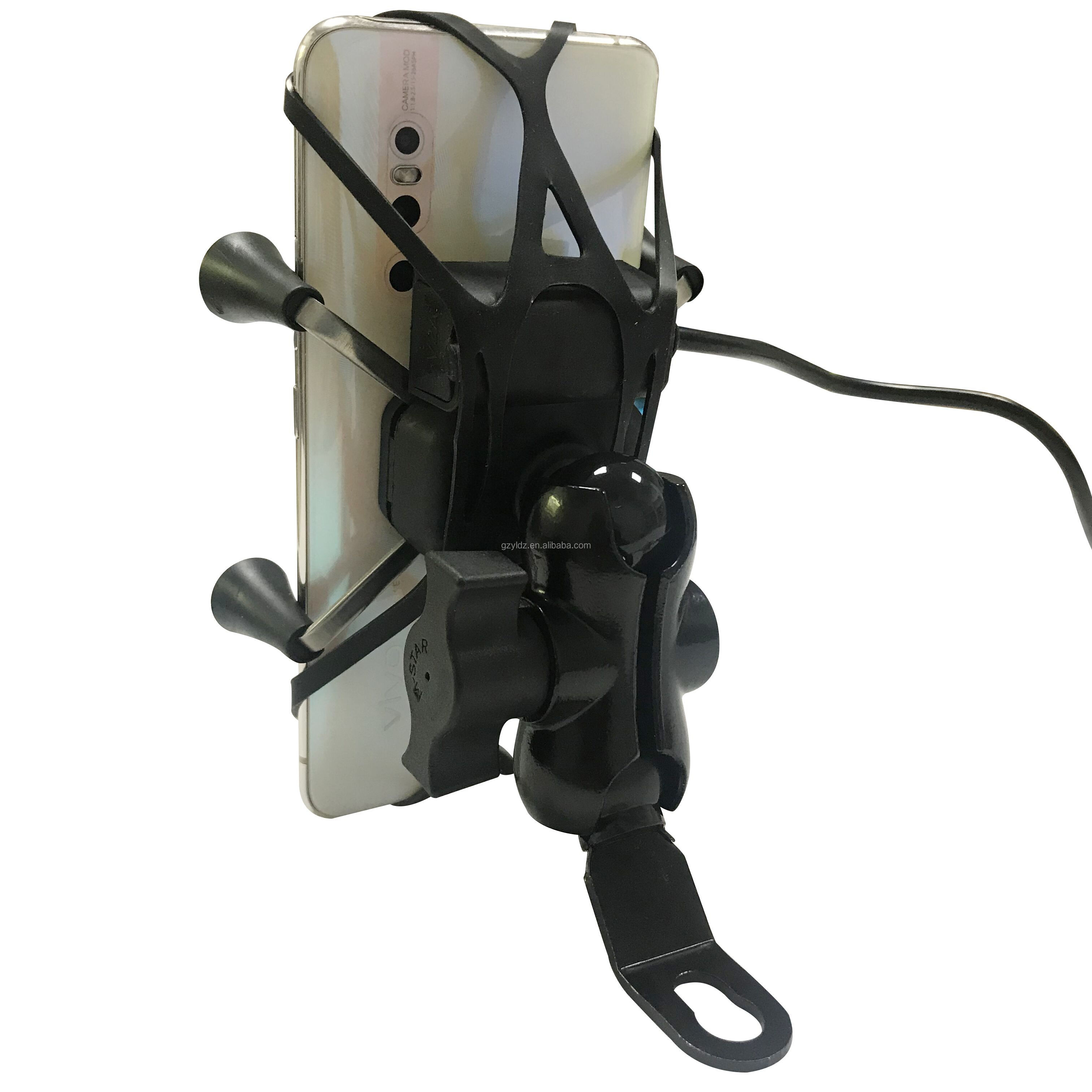 360 Rotation Iphone X Motorcycle Mount , FCC 2.5A Phone Motorcycle Holder