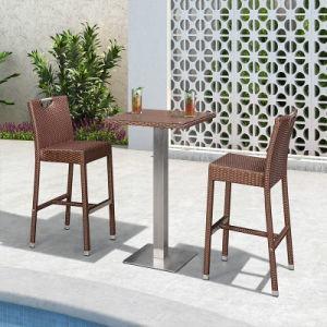 Wholesale Hotel Rattan High Table And Chairs OEM Wicker Bar Stools With Backs from china suppliers