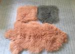 Genuine Long Hair Mongolian Sheepskin Throw Pillows Snow White 18"x18"
