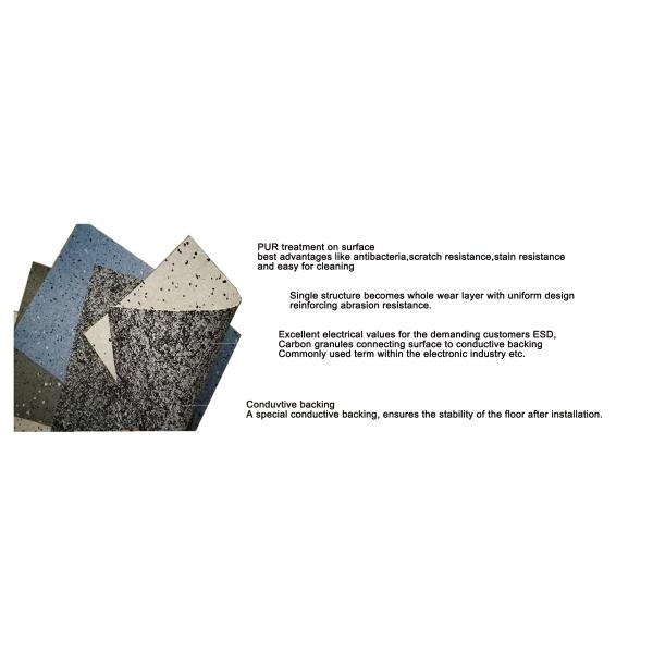 2mm PVC ESD Sheet Vinyl Flooring Hospital Anti Static Floor Covering