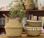 Handicraft Natural Seagrass Storage Basket With Handle ECO Friendly Kids Toy