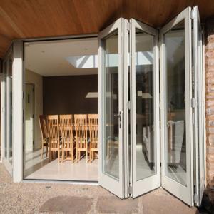 Wholesale Exterior Frameless Bifold Commercial Aluminum Glass Doors Folding Type With Hardware from china suppliers