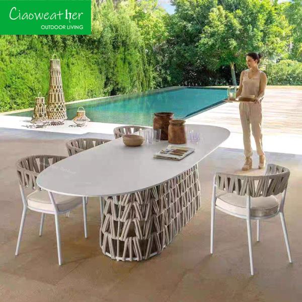 Modern Outdoor Furniture High Load Woven Rattan Dining Chair for Garden Dining