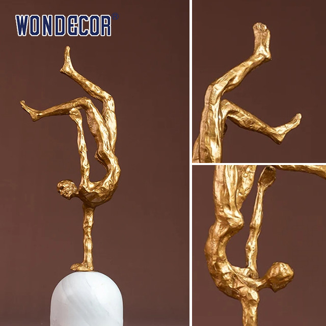 Small Indoor Abstract Metal Art Extreme Sports Figurine Copper Sculpture