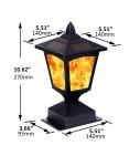 15lm Solar Post Flame Light Outdoor Solar Fence Post Lights Wih Flickering Flame