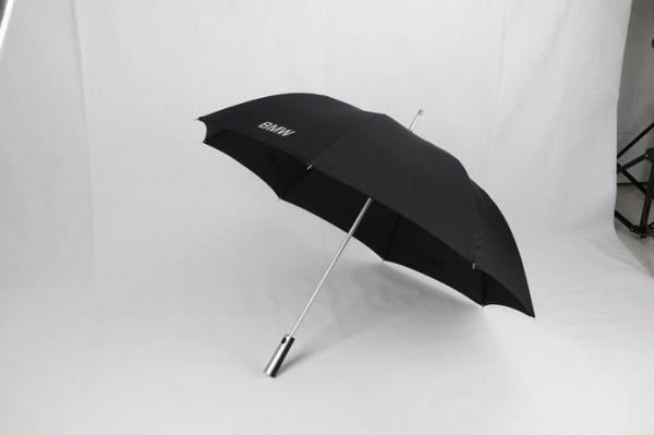 Black Automatic Promotional Golf Umbrellas With Silver Coating Plastic Handle