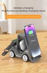 Gray Wireless Charging Station Car Shape Night Light 15w Output Voltage DC5V/1