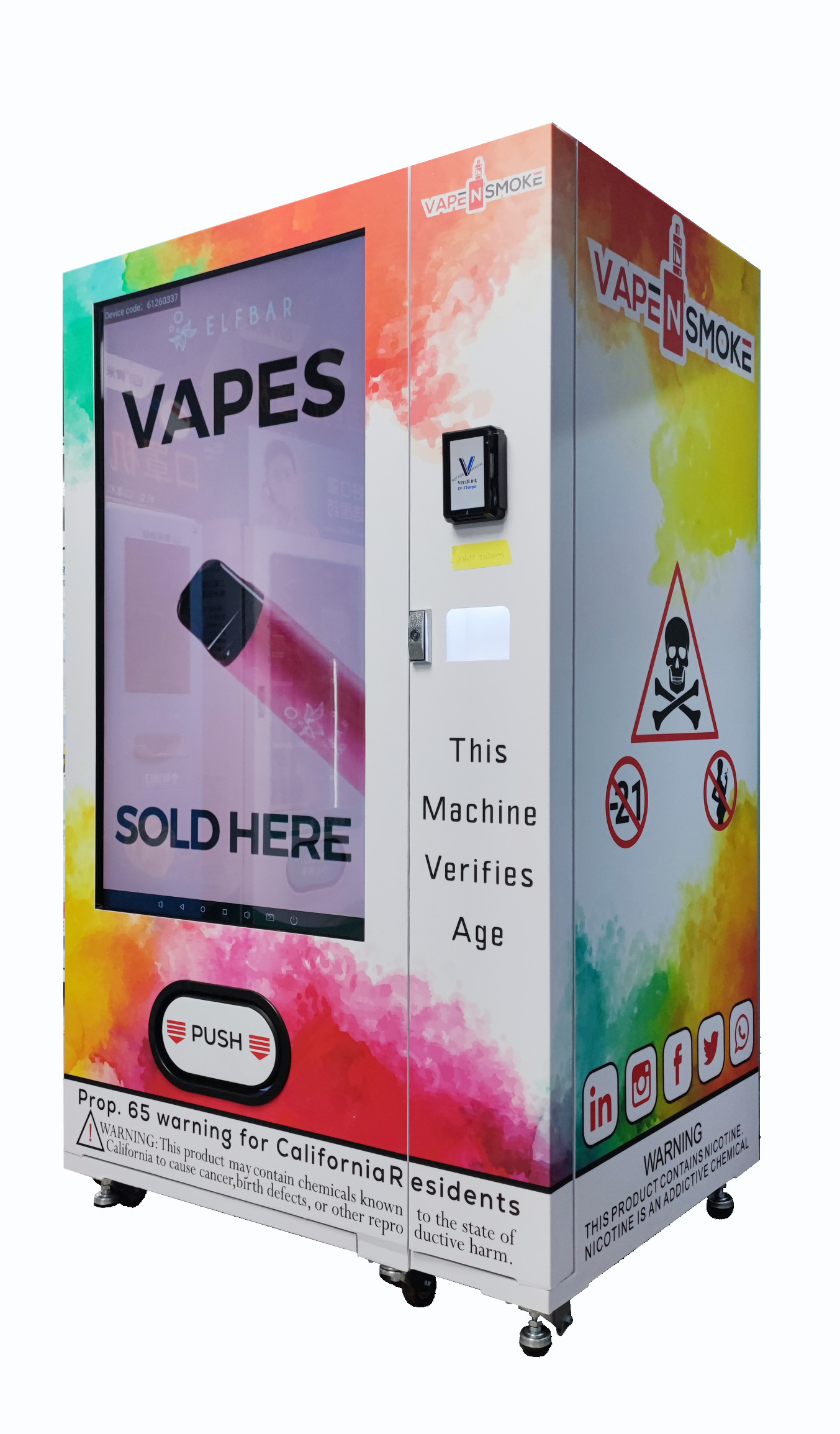 55 Inch Touch Screen Advertising Vending Machine And Card Readers