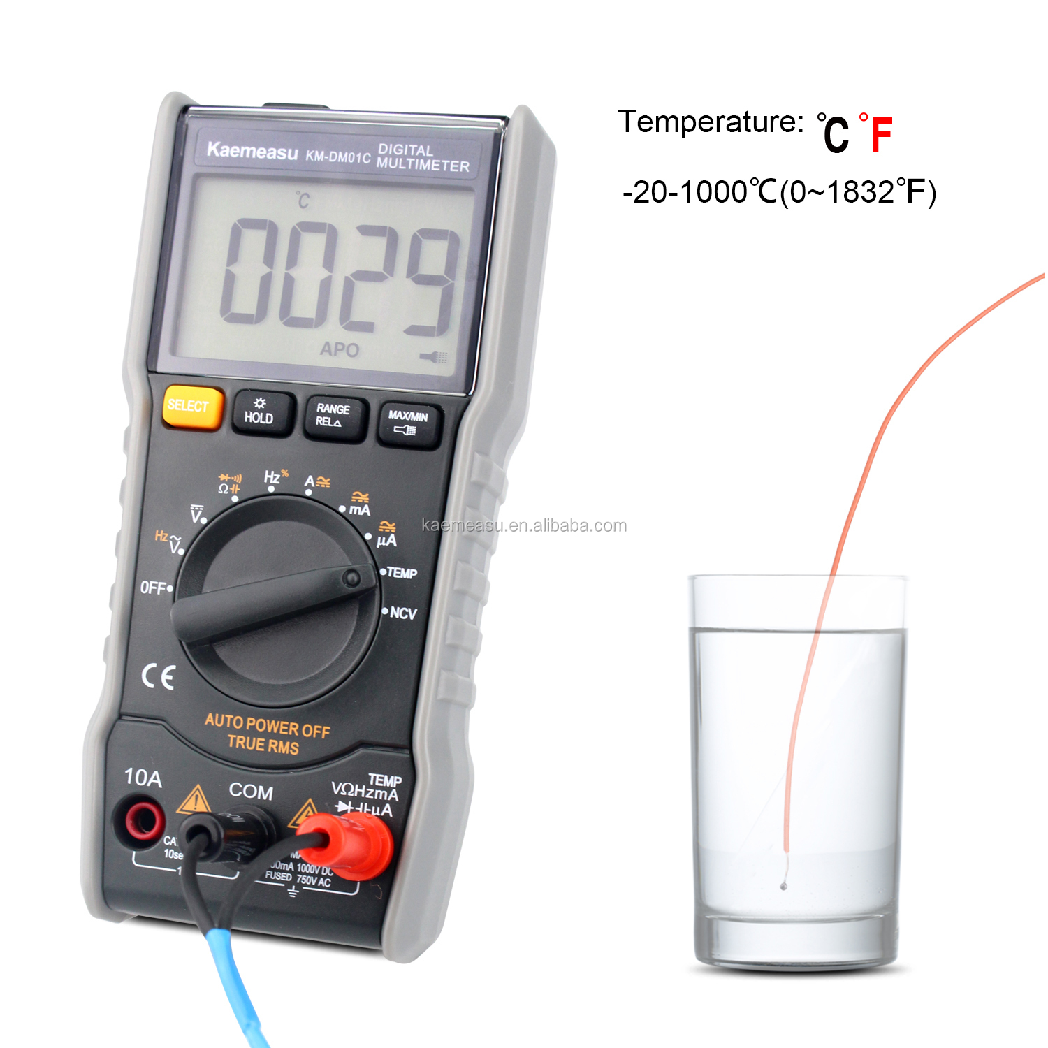 Anti Burn Electric Multimeter True-rms Ncv Ohm Hz Tester Smart Digital Multimeters With Temperature Probe
