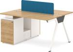 Melamine Board Partition Table Office Kadeem Wood With Metal Legs