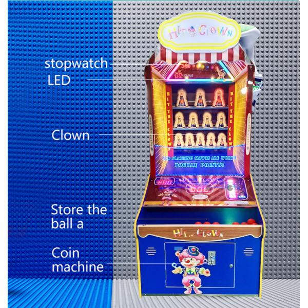 Fiberglass Redemption Game Machine Toss Coin Hit Clown Arcade Game Machine