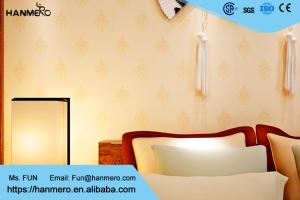 Wholesale Soundproof Yellow PVC European Style Wallpaper Washable for Study Room / Non Pasted from china suppliers