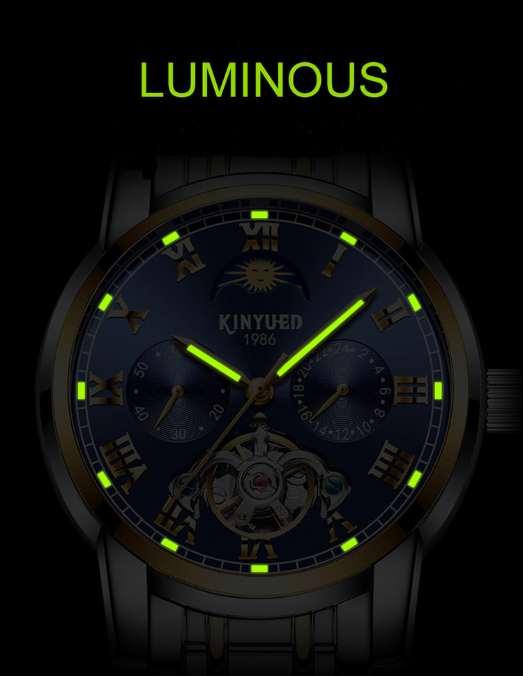 KINYUED Fashion Classic Brand Luxury Watch Automatic Mechanical Watch For Men Business Wrist Watch
