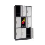 3 Lines 9 Doors Staff Metal Lockers Assembled For Gym