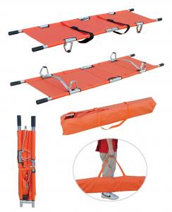 Wholesale Foldable Two Fold Stretcher Aluminum for Medical Emergency with Patient Holding Strap from china suppliers
