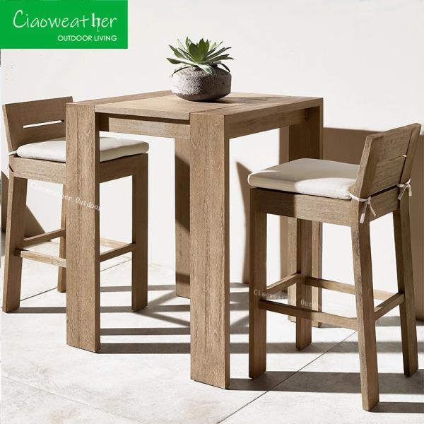 Modern Patio Garden Bar Chair Durable and Strong Teak Wood Furniture for